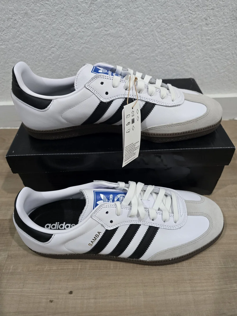 Adidas Samba White with Black Stripes Sneakers